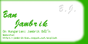 ban jambrik business card